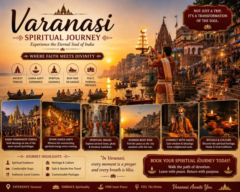 Varanasi Spiritual Journey campaign poster